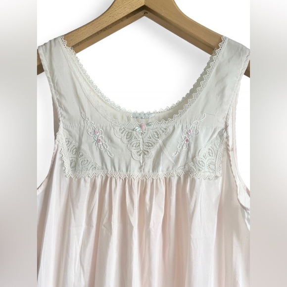 Vintage Cream Embroidered Floral Lace Nightgown Nightwear Cottagecore Large - Picture 9 of 9